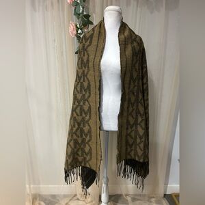 Michael Kors Dark Camel and Black Scarf